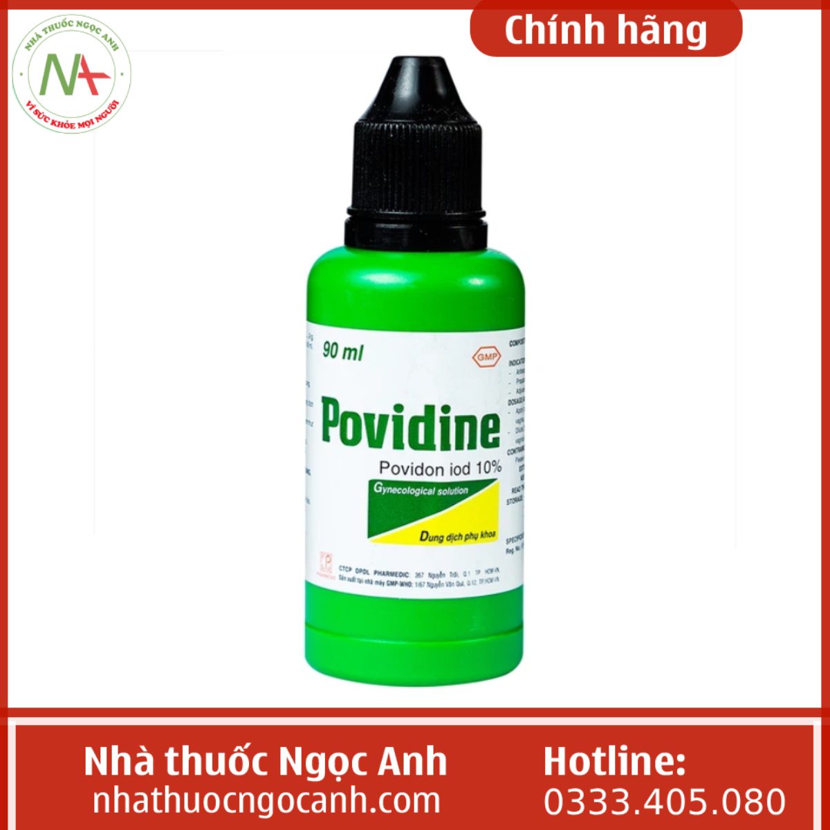 Dung dịch phụ khoa Povidine 10% 90ml