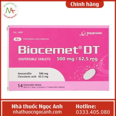 Thuốc Biocemet DT 500mg/62,5mg