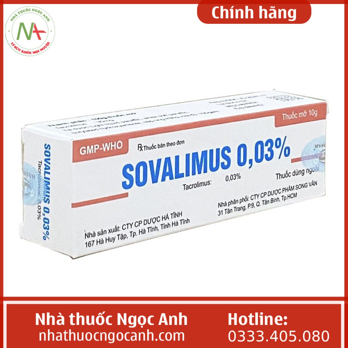 Thuôc Sovalimus 0,03% 10g