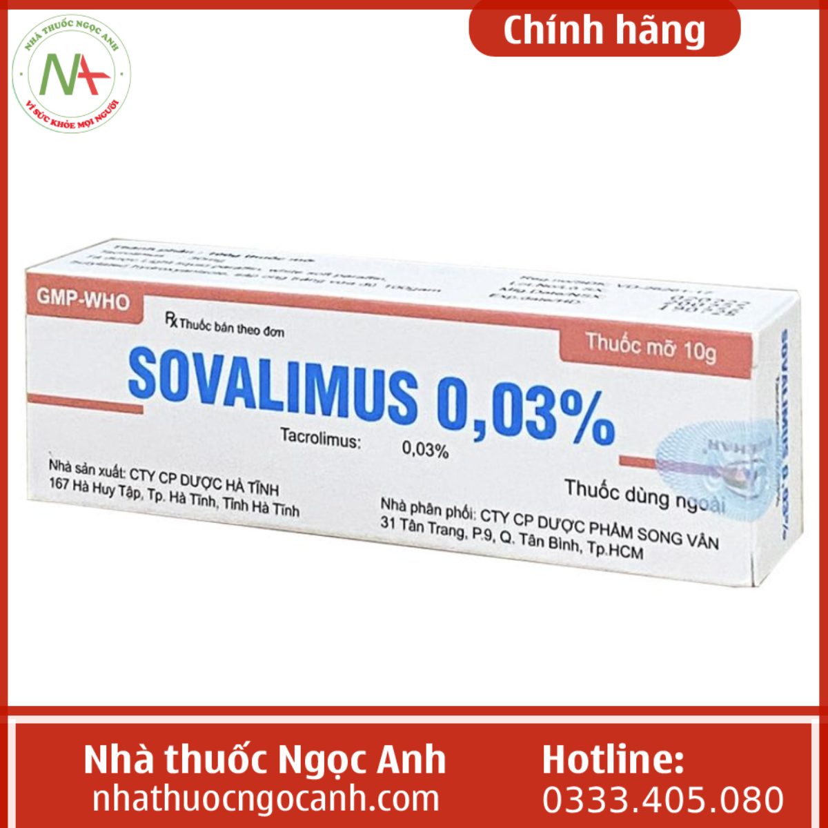 Thuôc Sovalimus 0,03% 10g