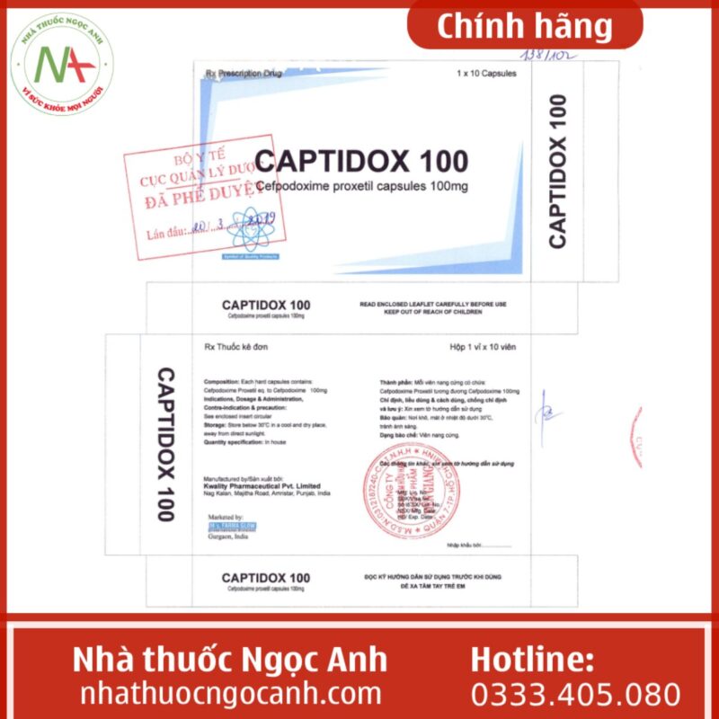 Cap Ridox Thuốc Captidox 100 có công dụng gì, mua ở đâu, giá bao nhiêu?
