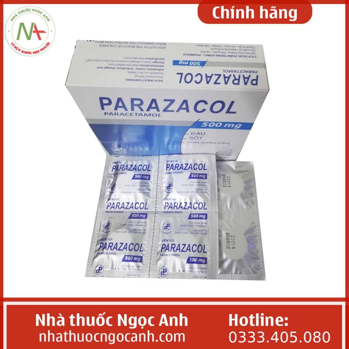 Parazacol 500mg (Viên nén)