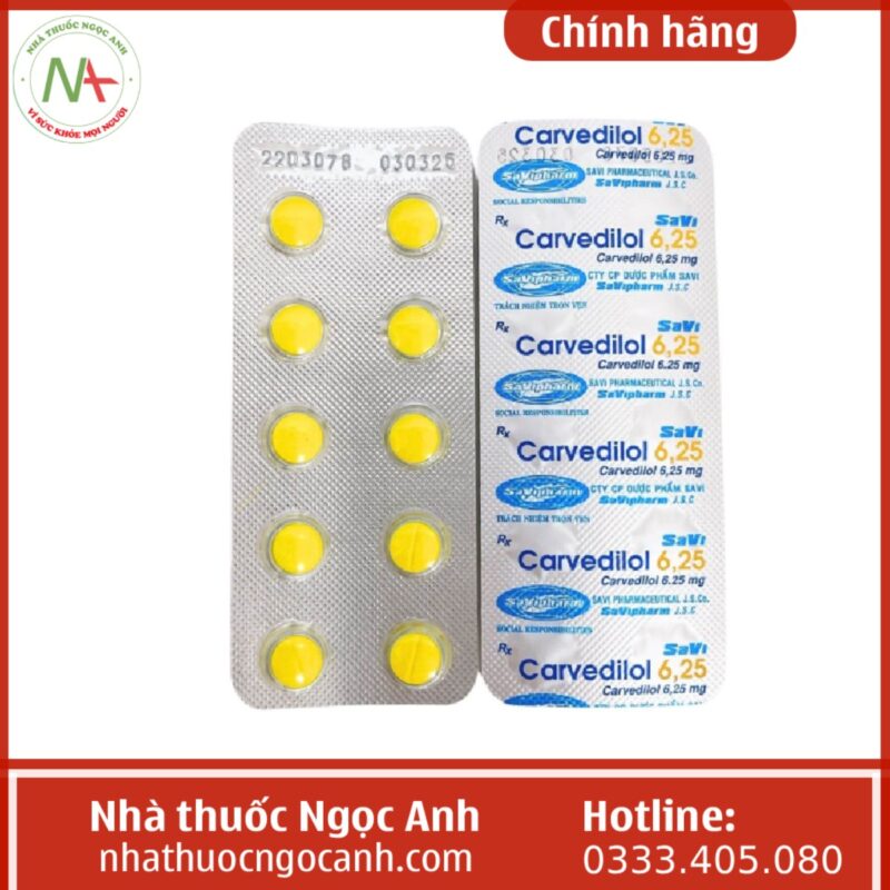 Thuốc Savi Carvedilol 6,25 mg là thuốc gì, mua ở đâu, giá bao nhiêu, có ...