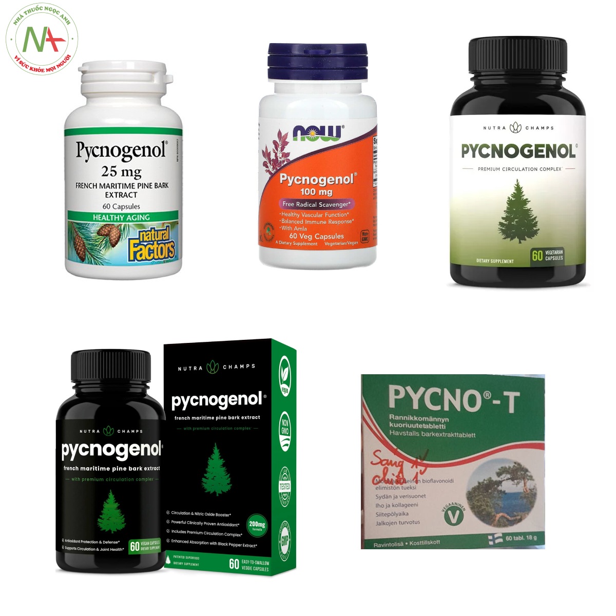 Một số sản phẩm chứa Pycnogenol  