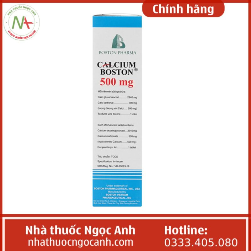 Thuốc Calcium Boston 500mg có tác dụng gì? giá bao nhiêu? mua ở đâu