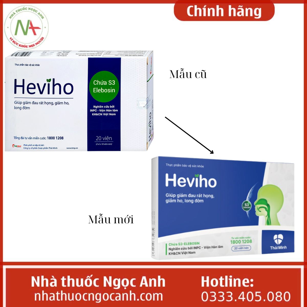 Thông báo thay đổi bao bì Heviho