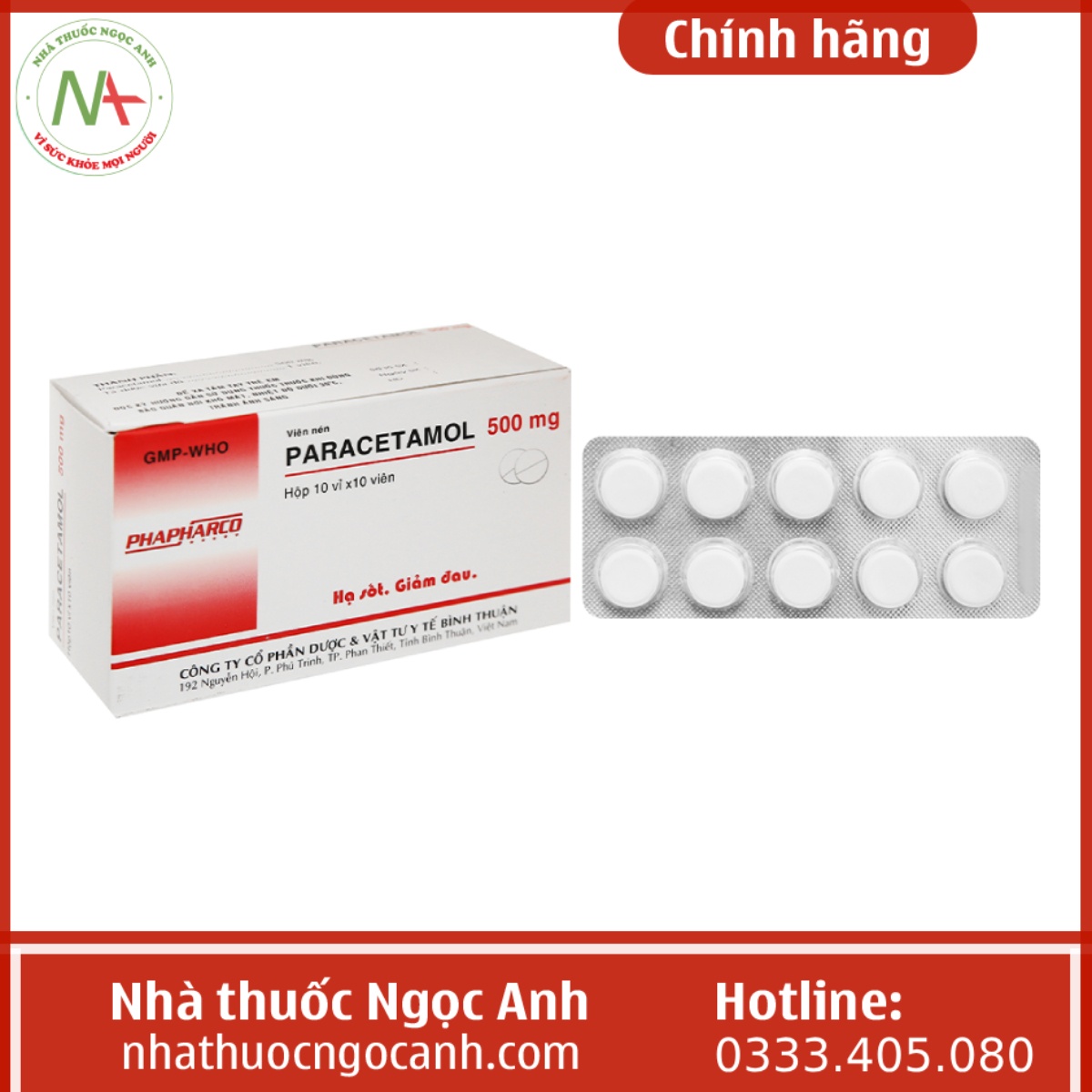 Paracetamol 500mg Phapharco