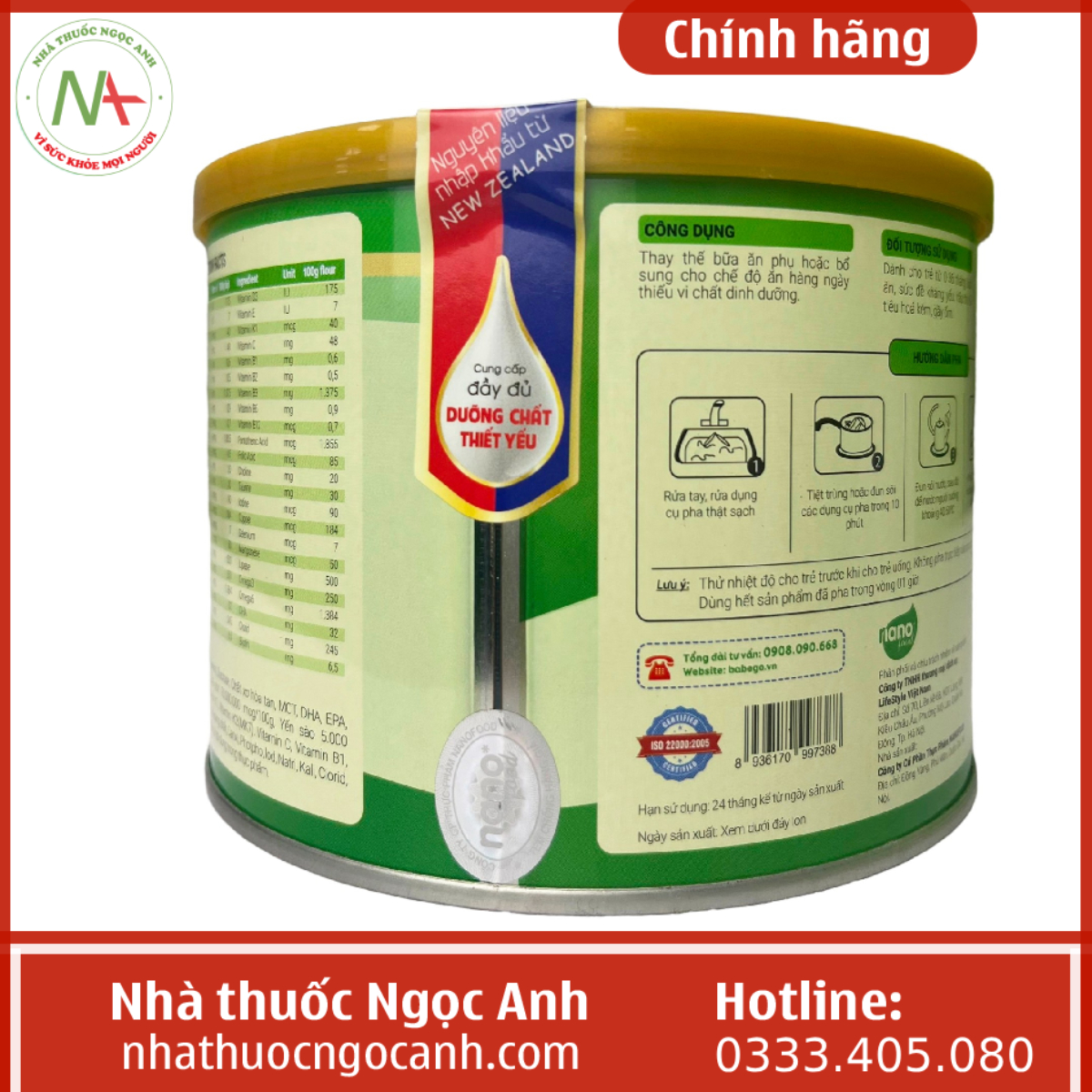 Sữa non thảo dược chùm ngây Babego