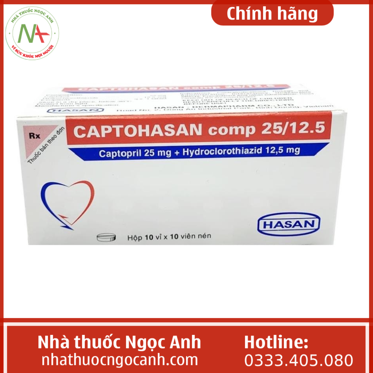 Thuốc Captohasan comp 25 12.5