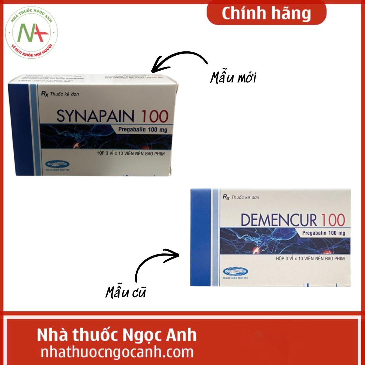Synapain 100 5 Thông báo thay đổi tên và mẫu nhãn thuốc Synapain 100