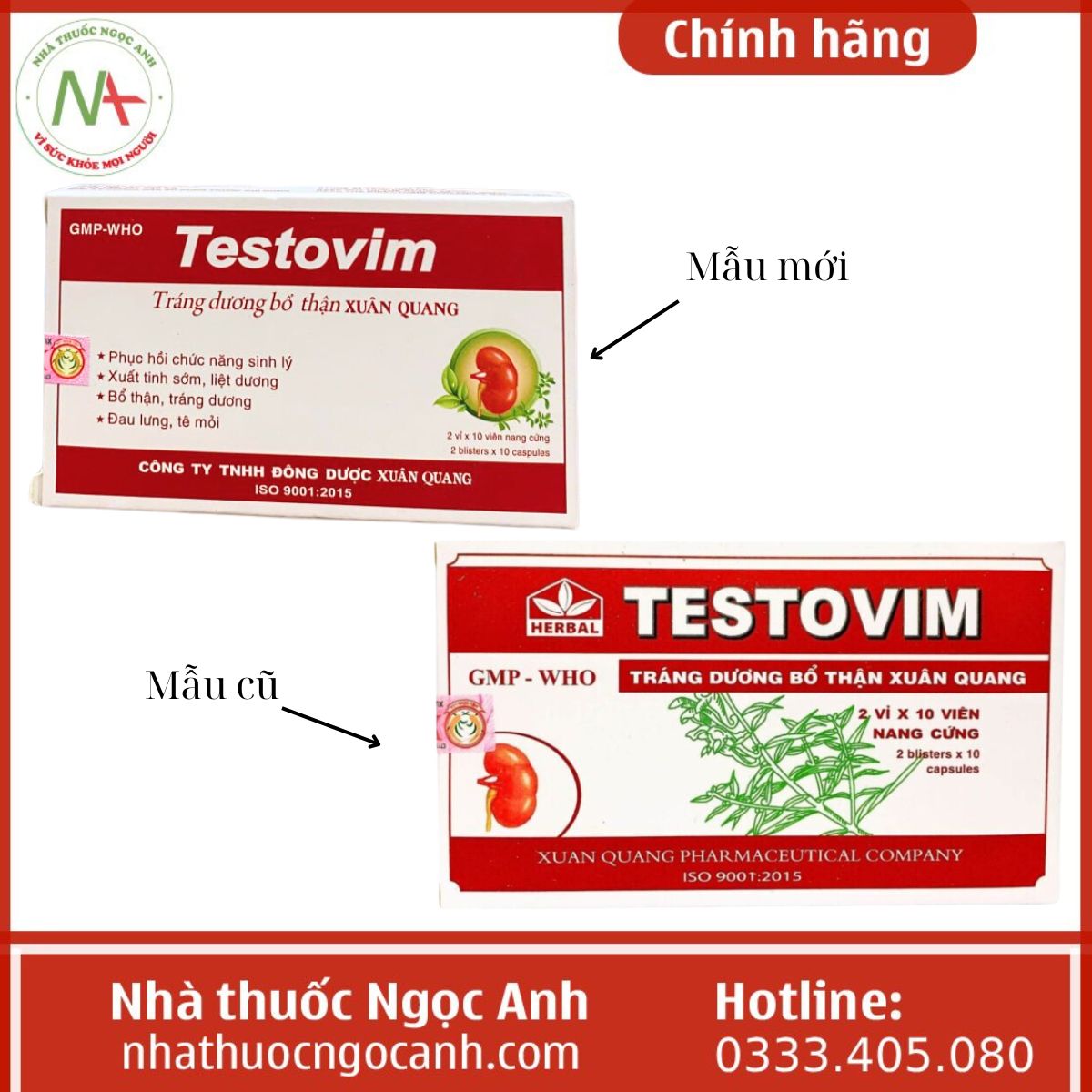 Thay đổi bao bì của thuốc Testovim- Tráng Dương Bổ Thận Xuân Quang