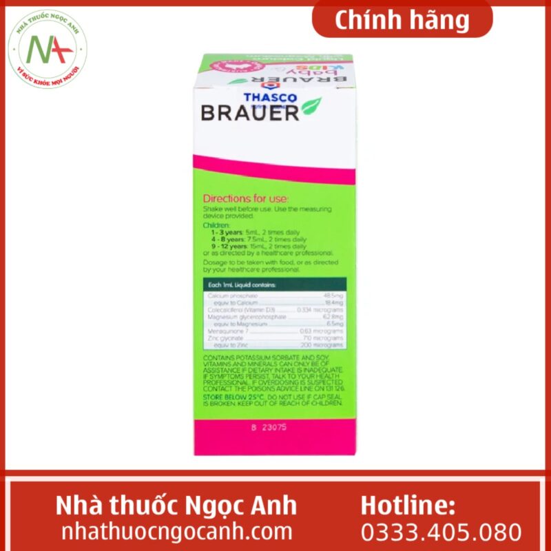 Brauer Baby & Kids Liquid Calcium With Magnesium & ZinC 200ml có tốt không?