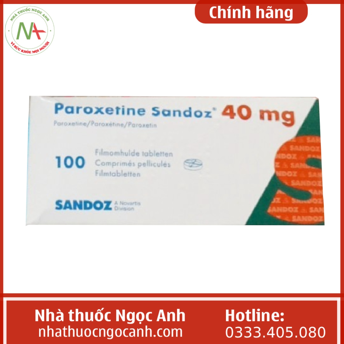 Paroxetine Sandoz 40 mg