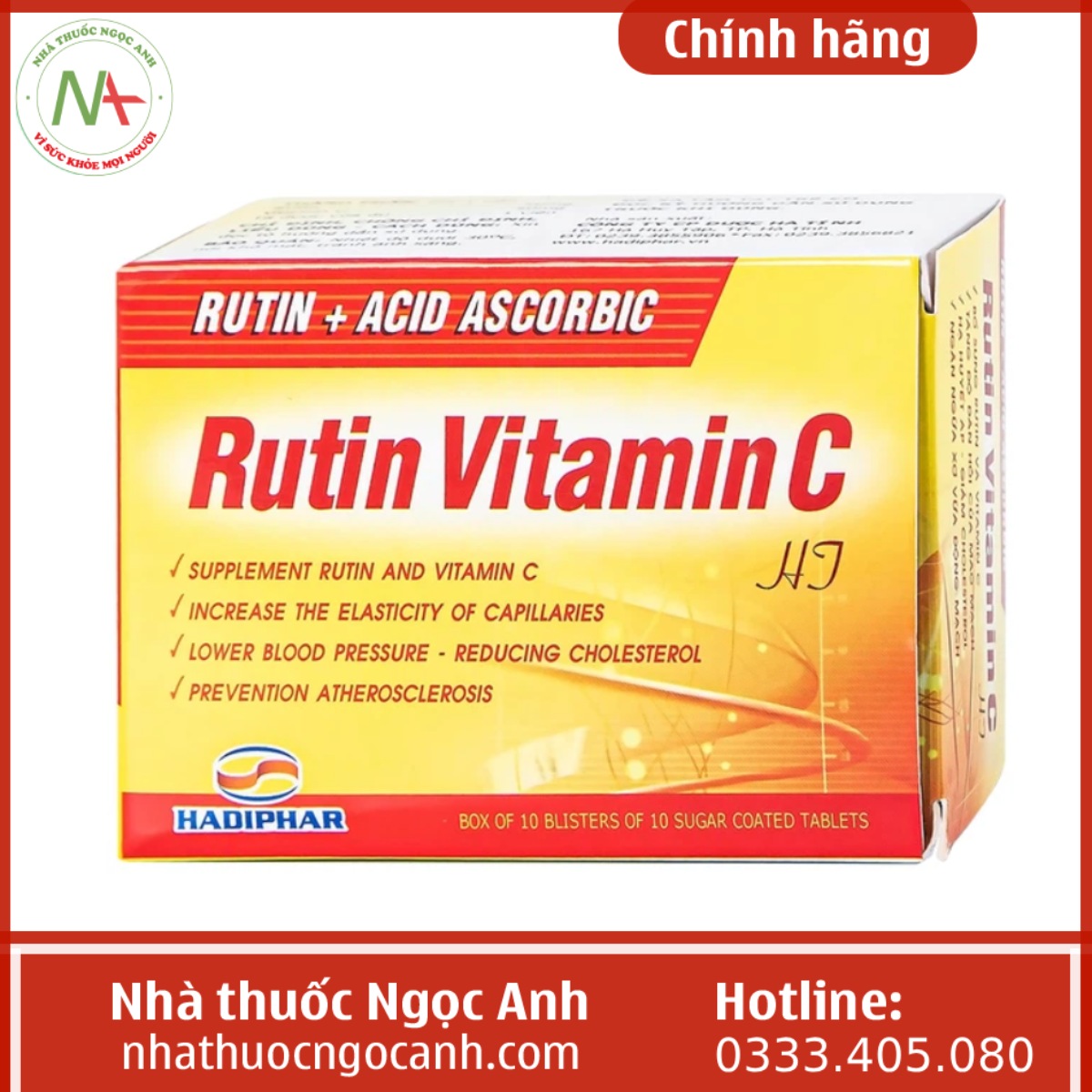 Thuốc Rutin Vitamin C HT là thuốc gì, có tác dụng gì, giá bao nhiêu ...