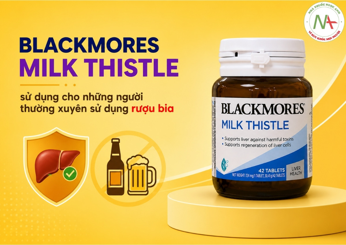 Blackmores Milk Thistle 3 Blackmores Milk Thistle sử dụng cho những người thường xuyên sử dụng rượu bia
