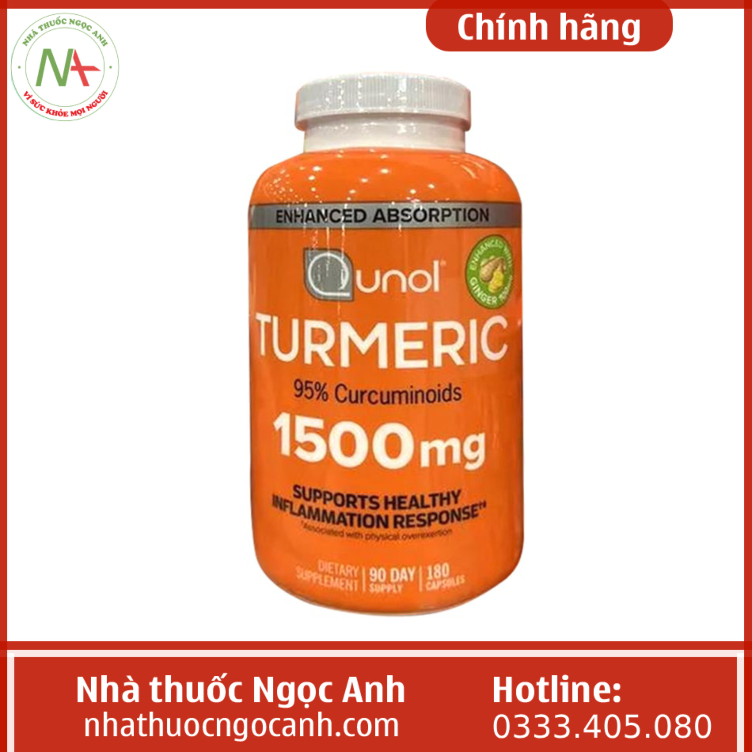 Viên uống tinh chất nghệ Qunol Turmeric 95% Curcuminoids 1500mg 180 ...