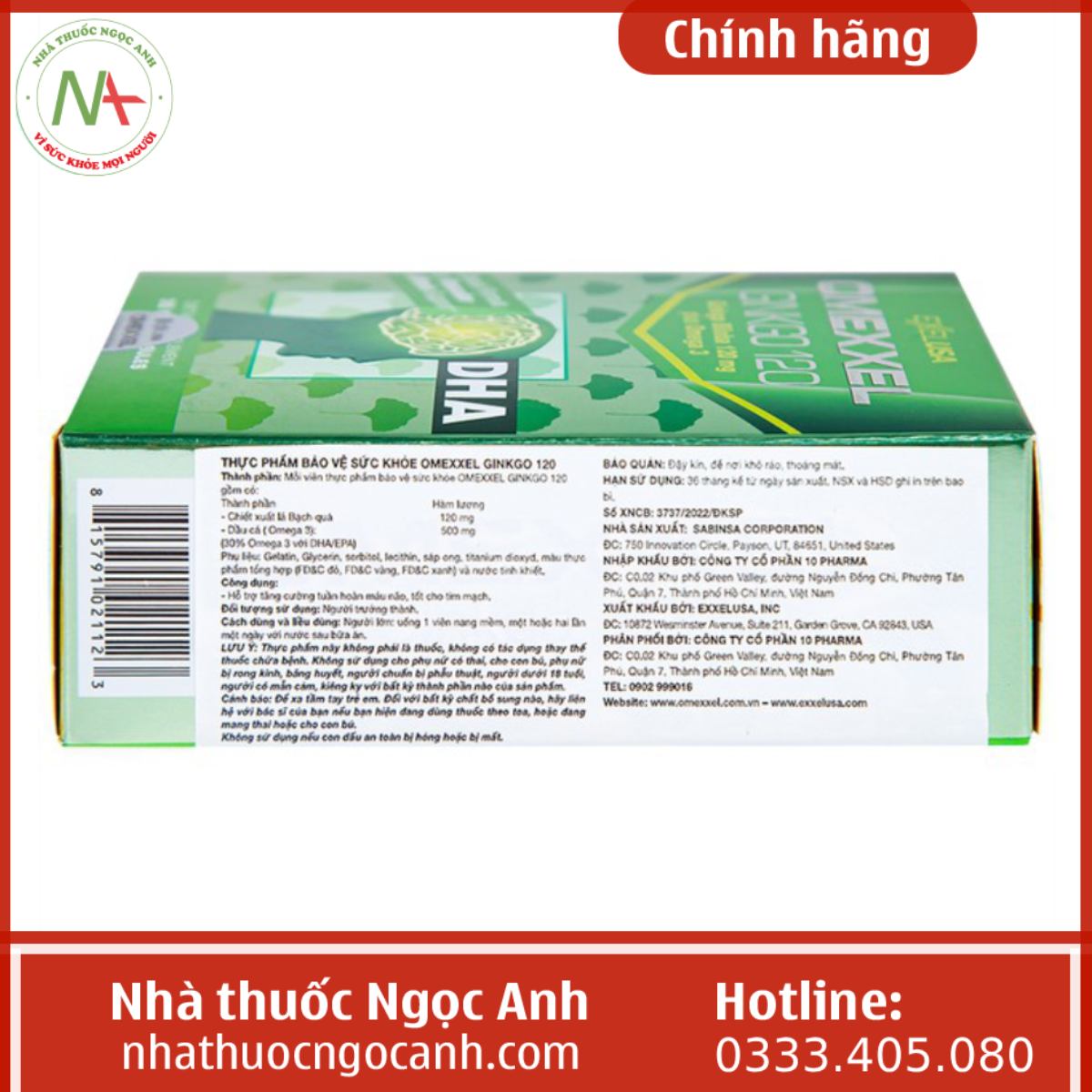 Viên uống Omexxel Ginkgo 120 Excelife