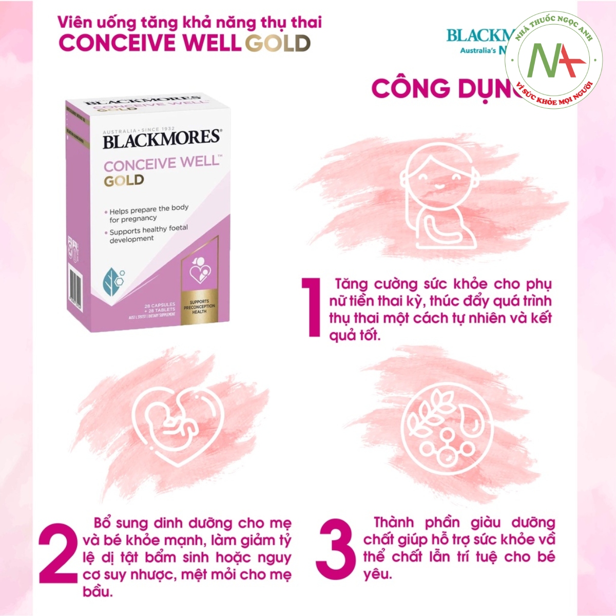 Hiệu quả của Blackmores Conceive Well Gold