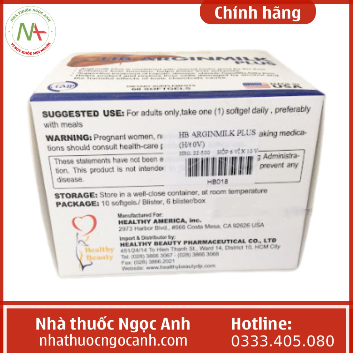 Hộp HB Arginmilk Plus