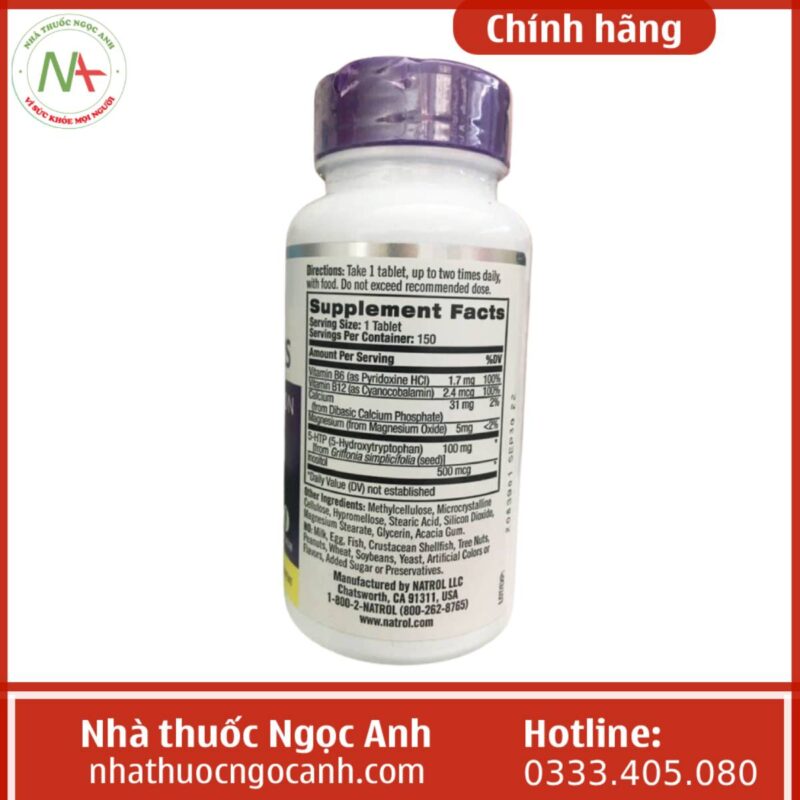 Thuốc Natrol 5HTP Plus 100mg là thuốc gì, giá bao nhiêu, mua ở đâu?