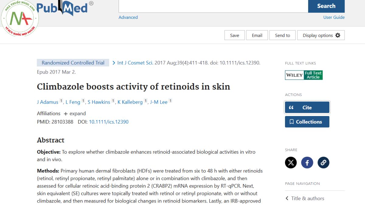 Climbazole boosts activity of retinoids in skin
