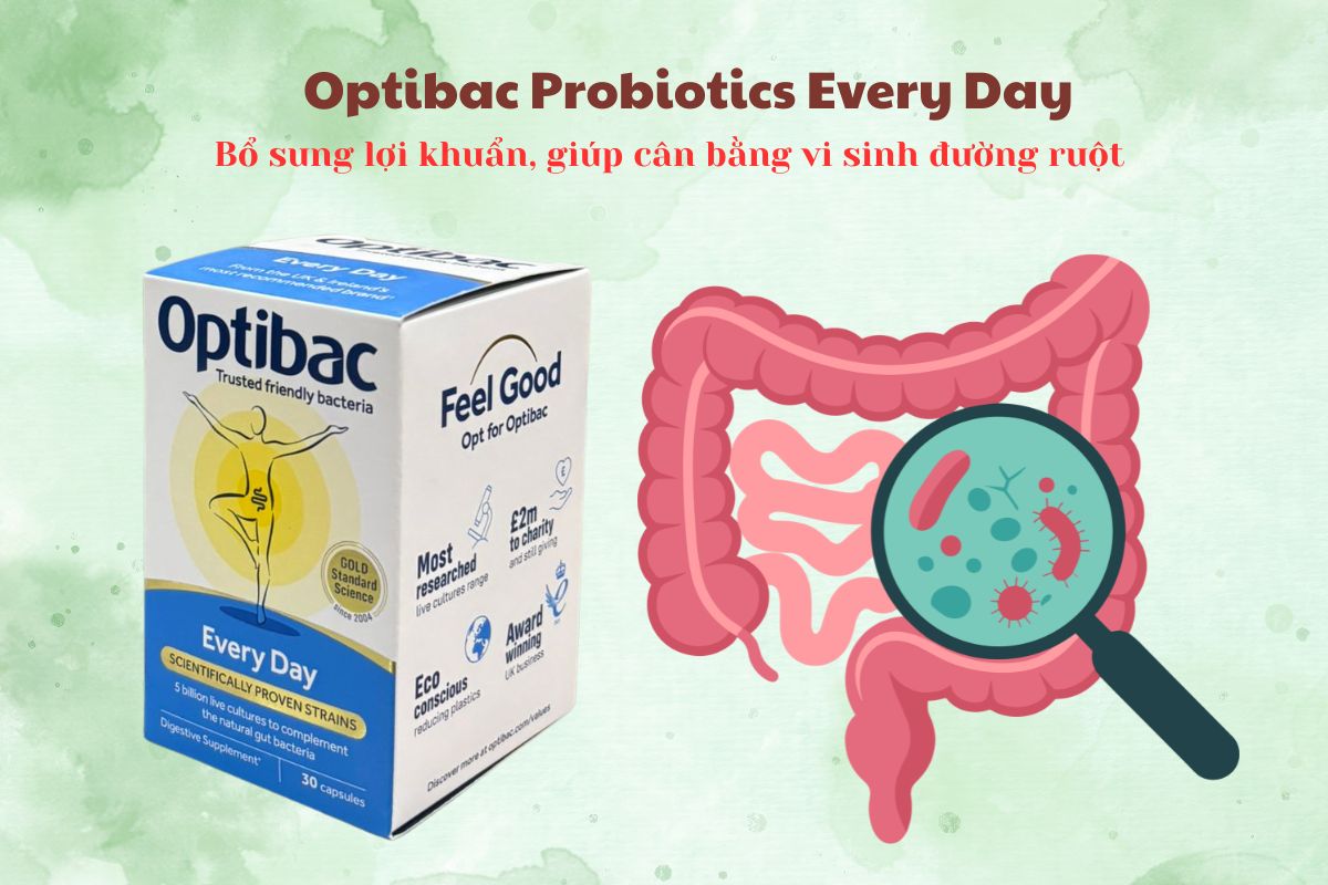 Optibac Probiotics Every Day 3 Optibac Probiotics Every Day - Bổ sung lợi khuẩn, giúp cân bằng vi sinh đường ruột
