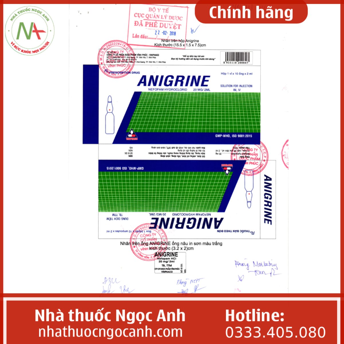 Thuốc Anigrine 20mg/2ml