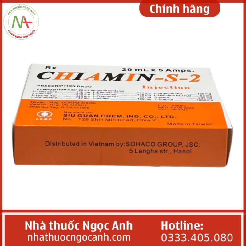 Thuốc Chiamin-S-2 Injection có tác dụng gì, giá bao nhiêu, mua ở đâu?