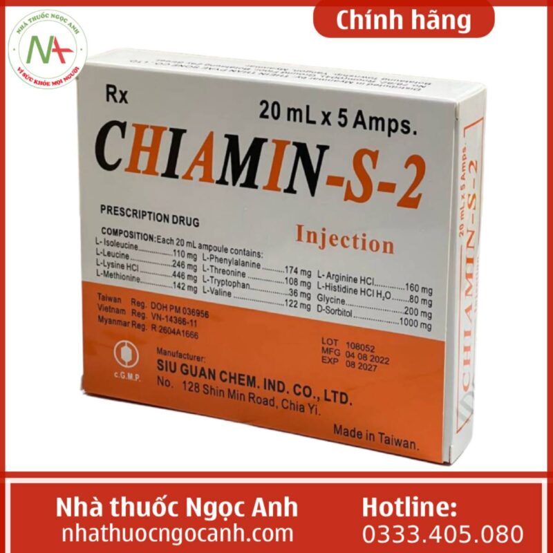 Thuốc Chiamin-S-2 Injection có tác dụng gì, giá bao nhiêu, mua ở đâu?