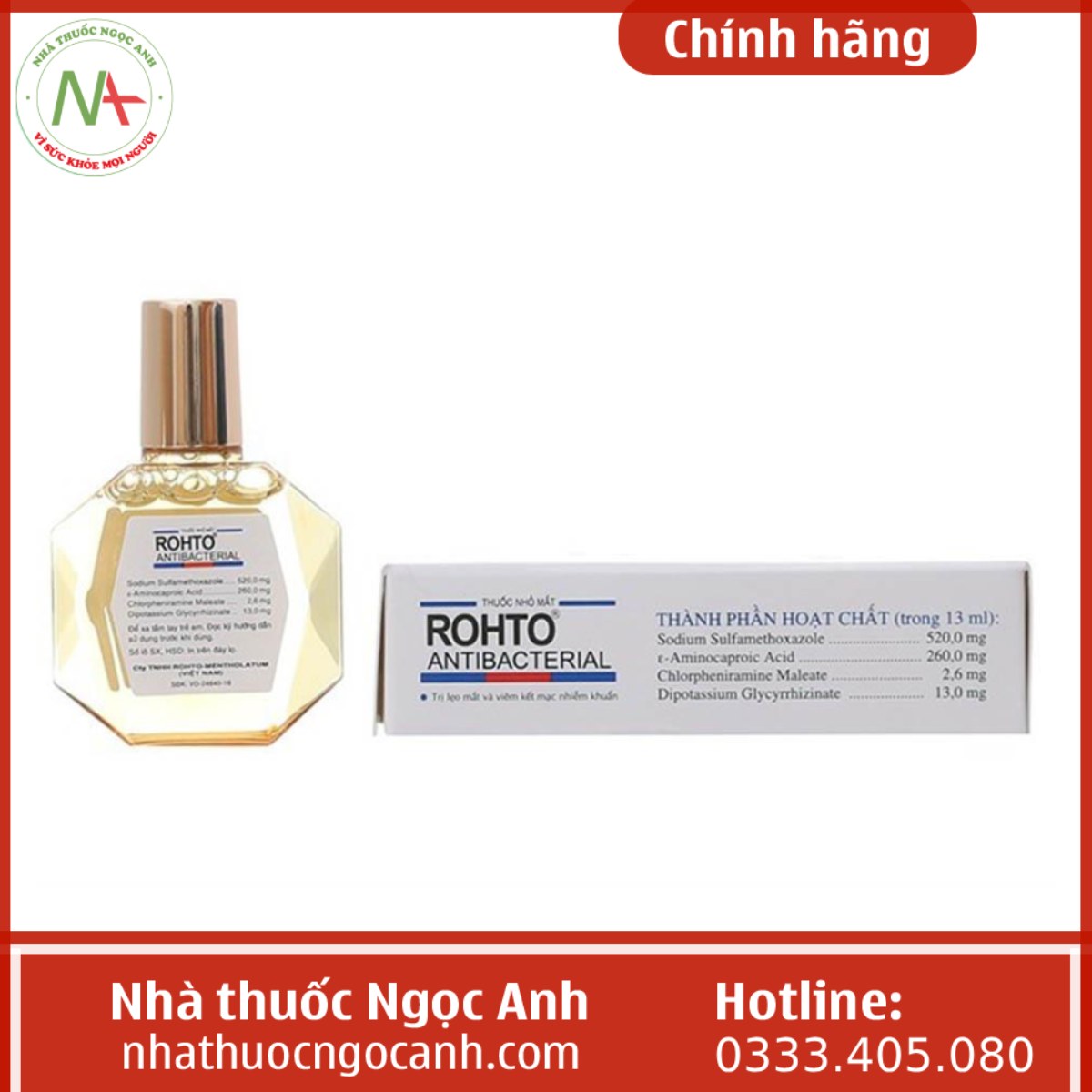 Thuốc nhỏ mắt Rohto AntiBacterial