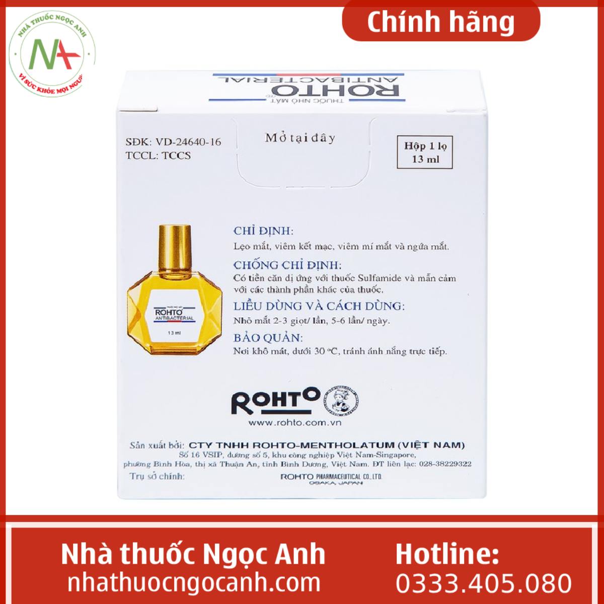 Thuốc nhỏ mắt Rohto AntiBacterial