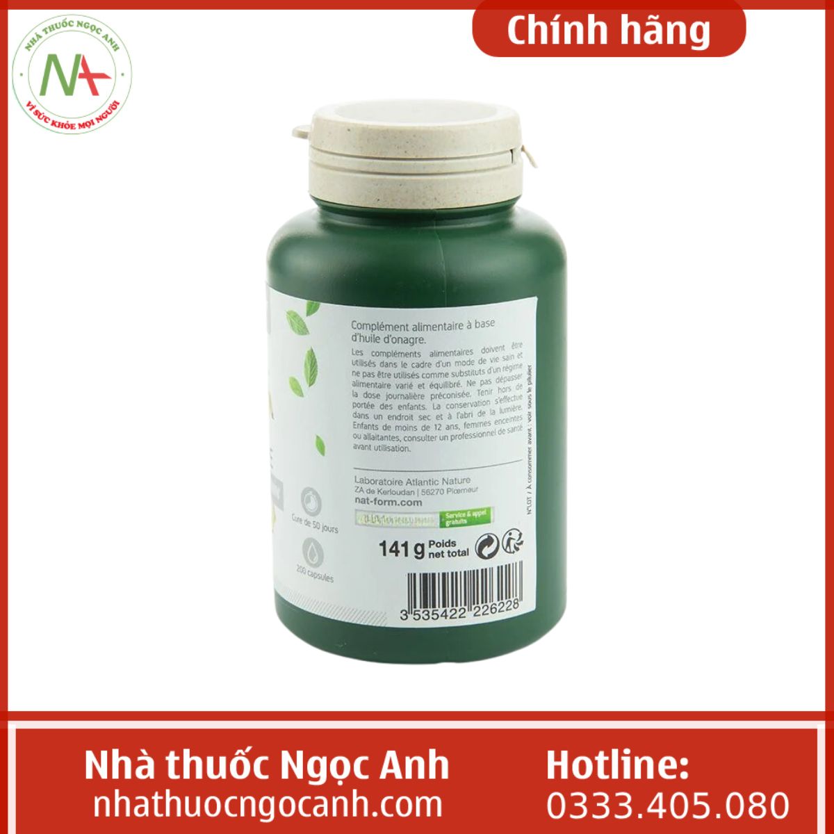 Tinh dầu hoa anh thảo Nat & Form Huile D’Onagre