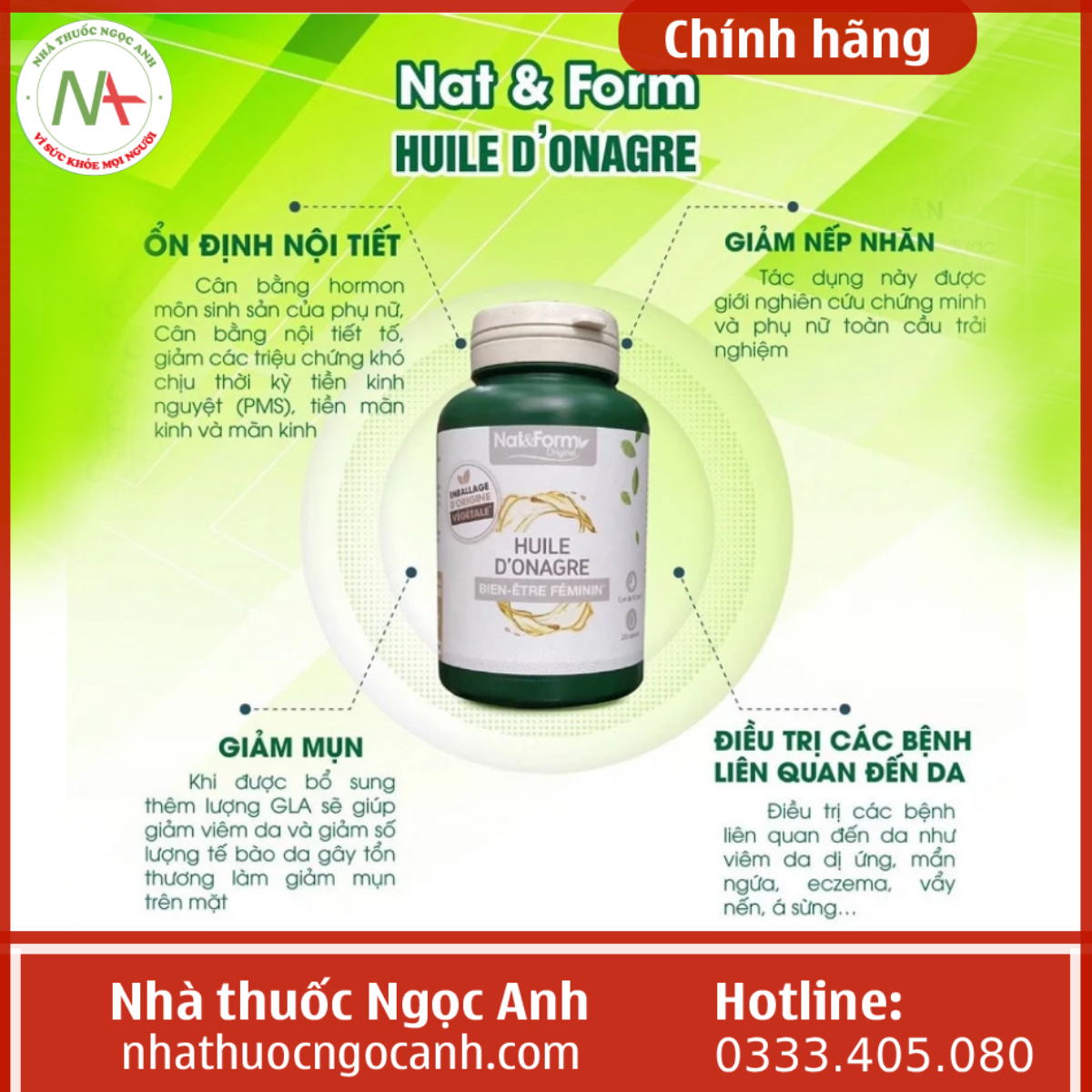 Tinh dầu hoa anh thảo Nat & Form Huile D’Onagre