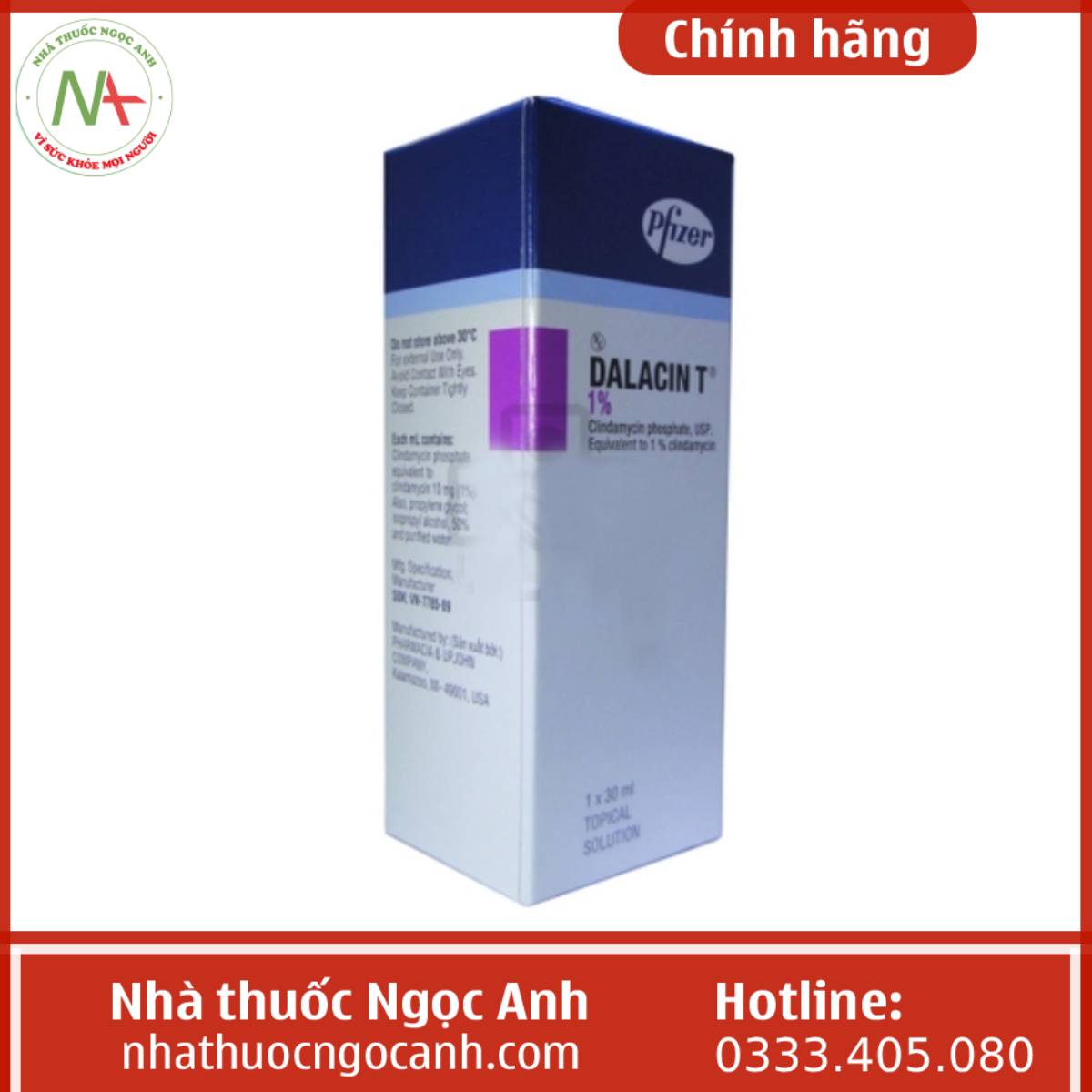 Dalacin T 1% Pfizer dạng nước