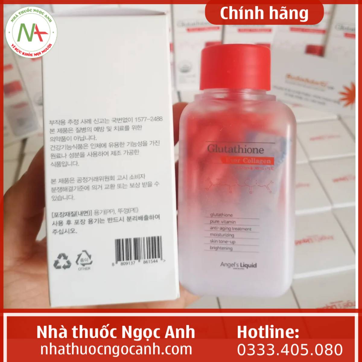 Viên uống trắng da Angel’s Liquid Glutathione Ever Collagen 72 viên