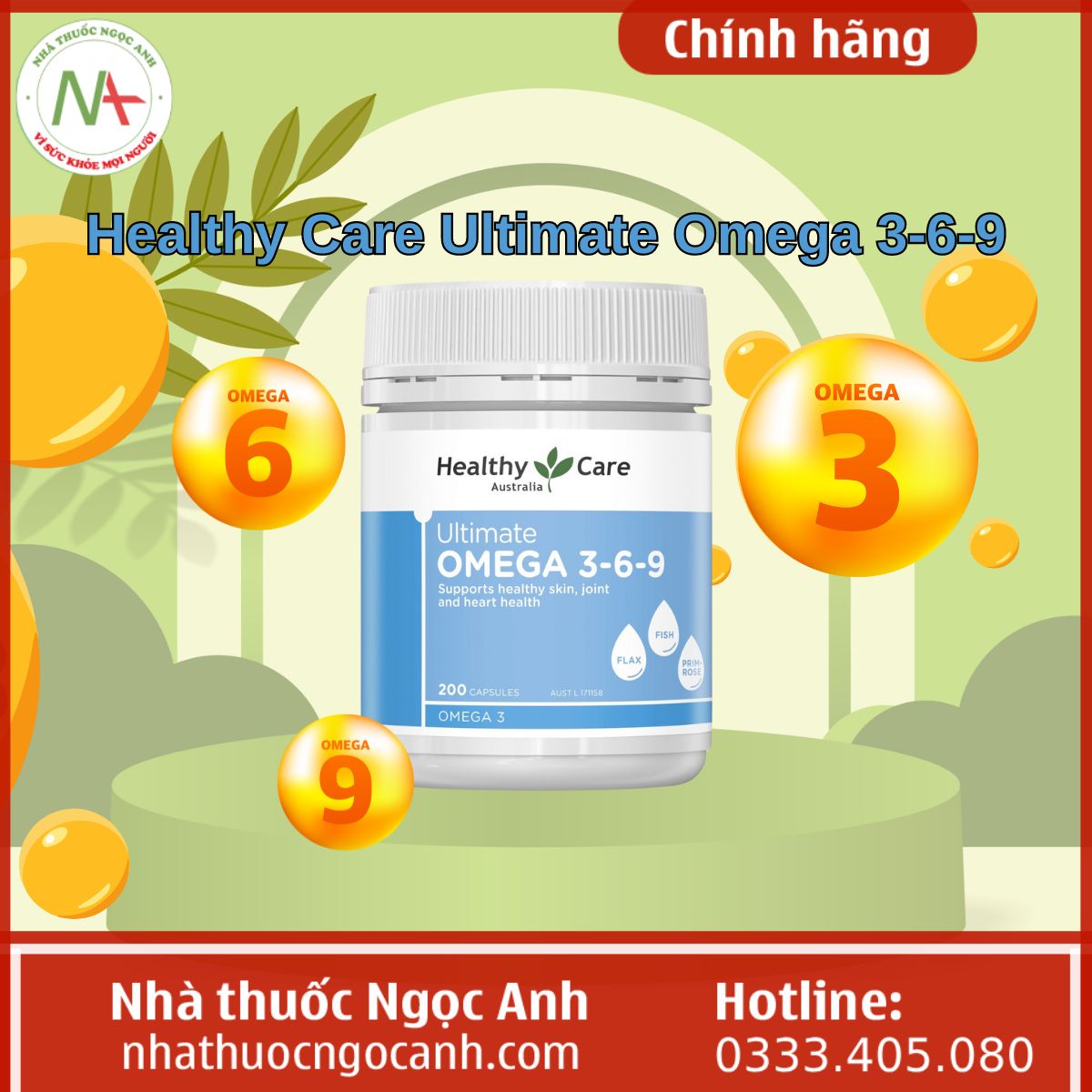 Healthy Care Ultimate Omega 3-6-9 tăng cường sức khỏe