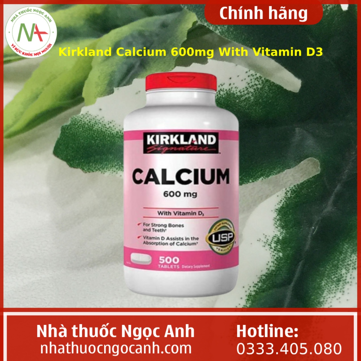 Kirkland Calcium 600mg With Vitamin D3