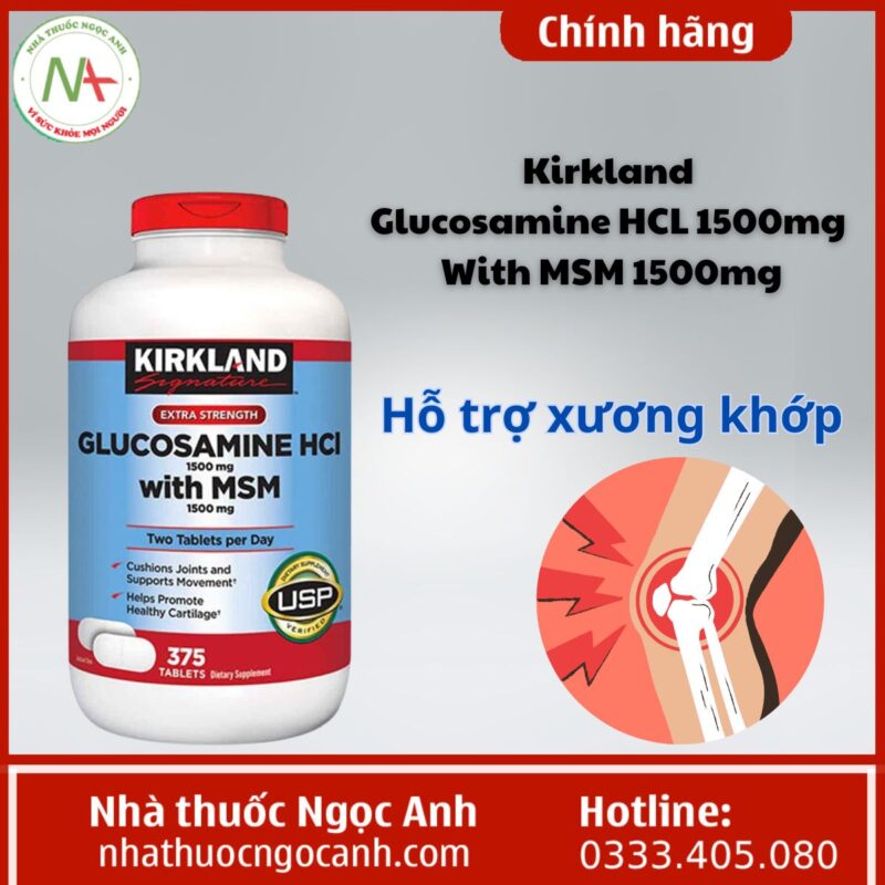 Thuốc Kirkland Glucosamine HCL 1500mg With MSM 1500mg là thuốc gì, giá
