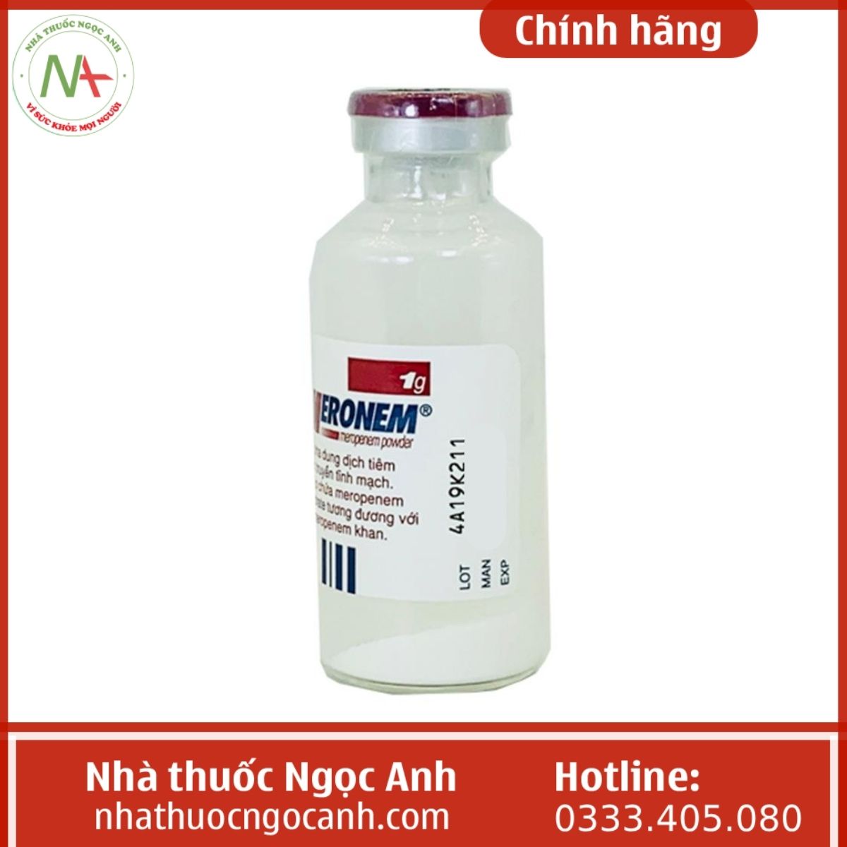 Thuốc Meronem 1g điều trị nhiễm khuẩn