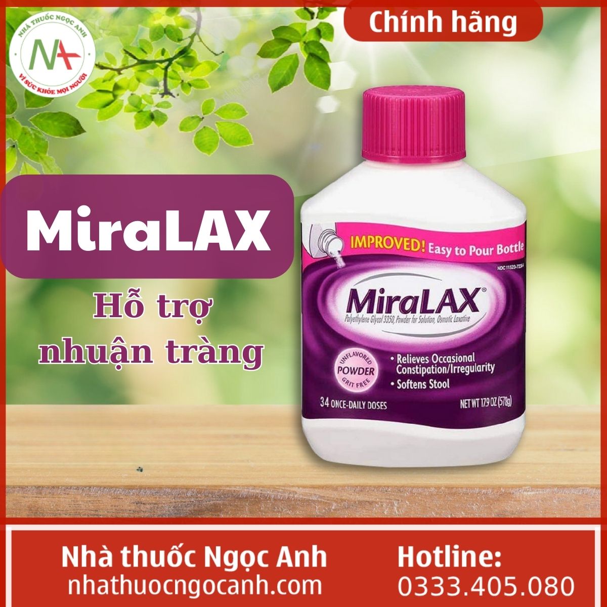 Bột trị táo bón Miralax