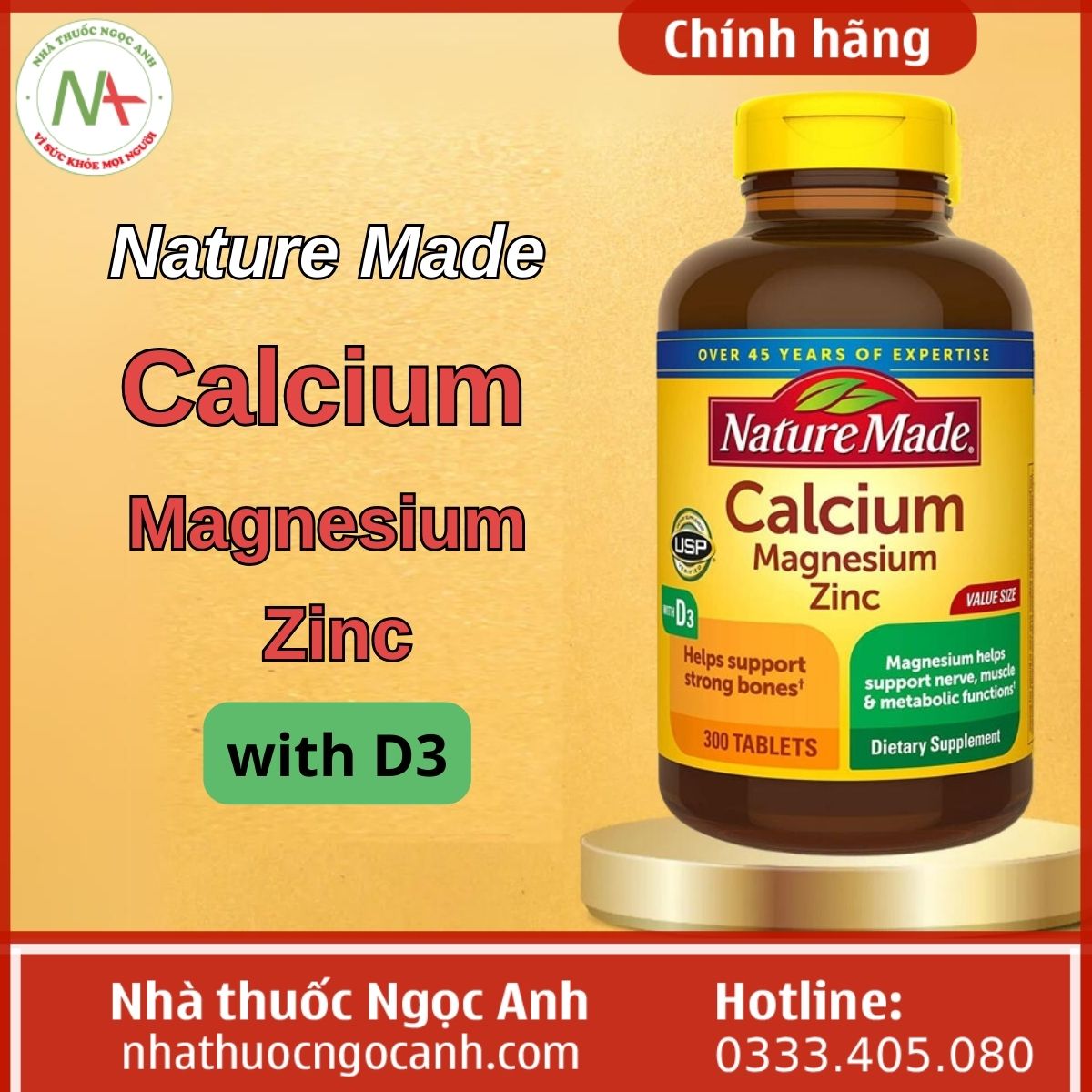 Nature Made Calcium Magnesium Zinc with D3