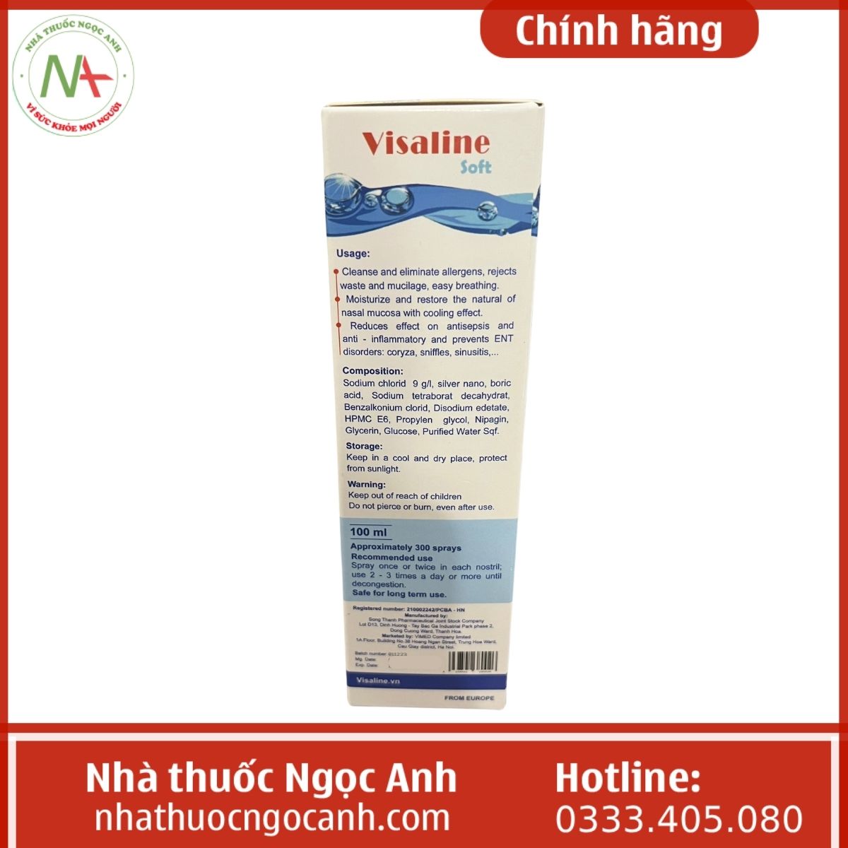 Visaline Soft dung dịch vệ sinh mũi