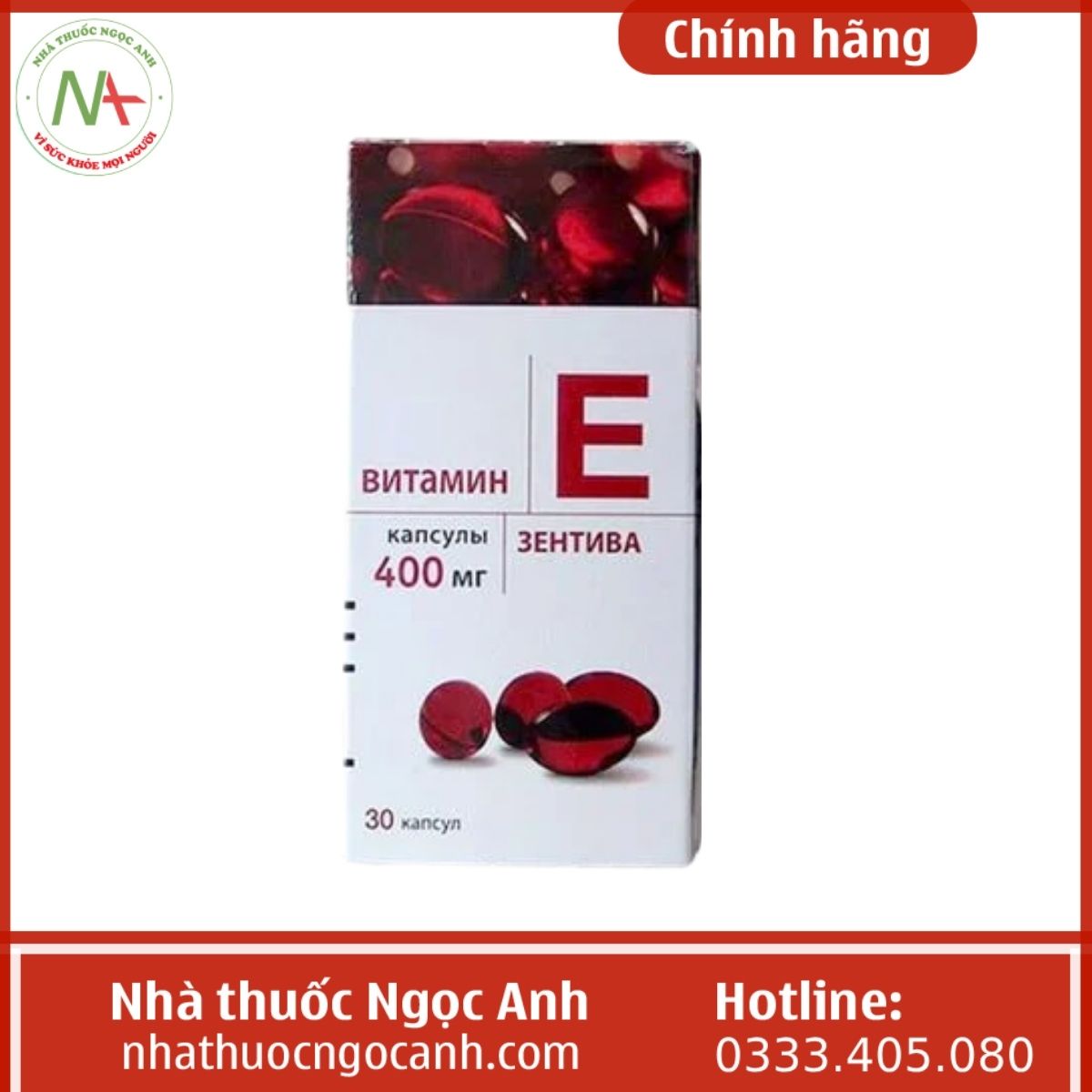 Vitamin E đỏ Zentiva 400mg