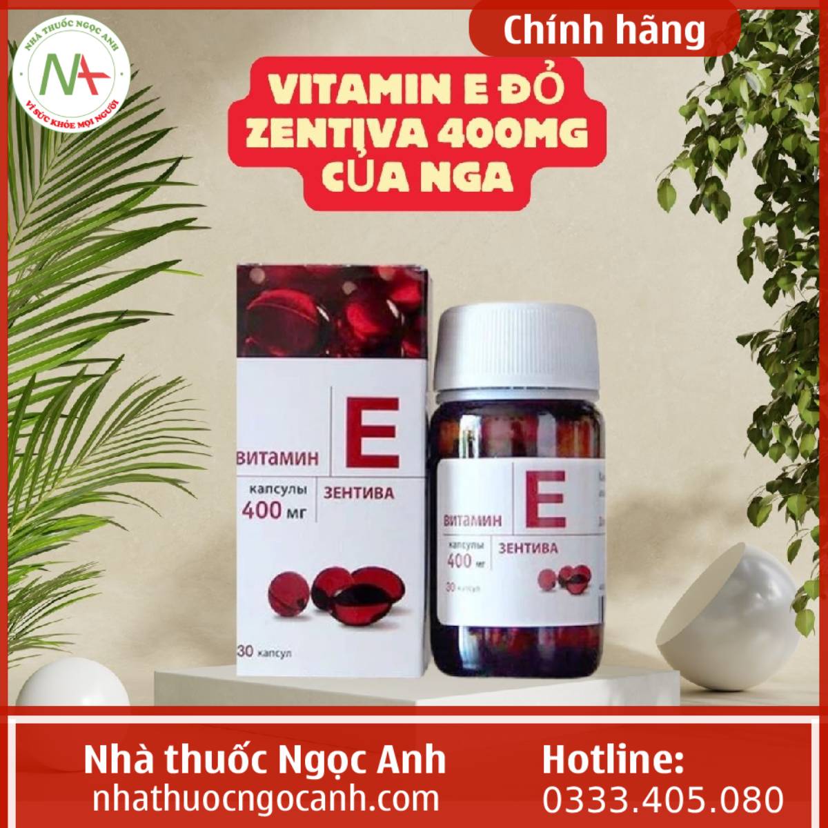 Vitamin E đỏ Zentiva 400mg