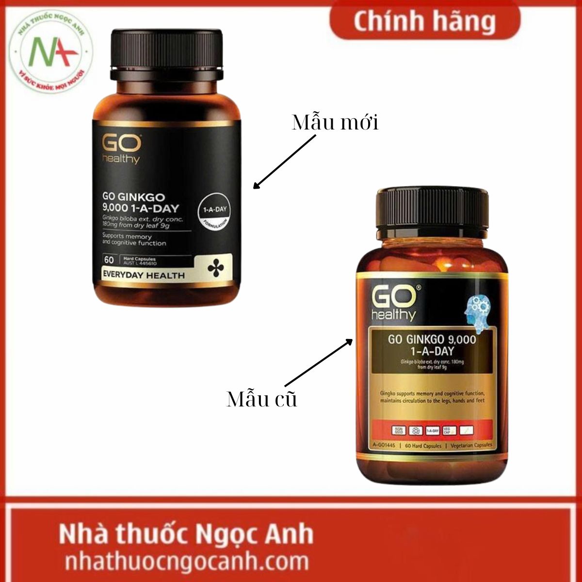 Thông báo thay đổi bao bì Go healthy Go Ginkgo 9,000 1-A-Day