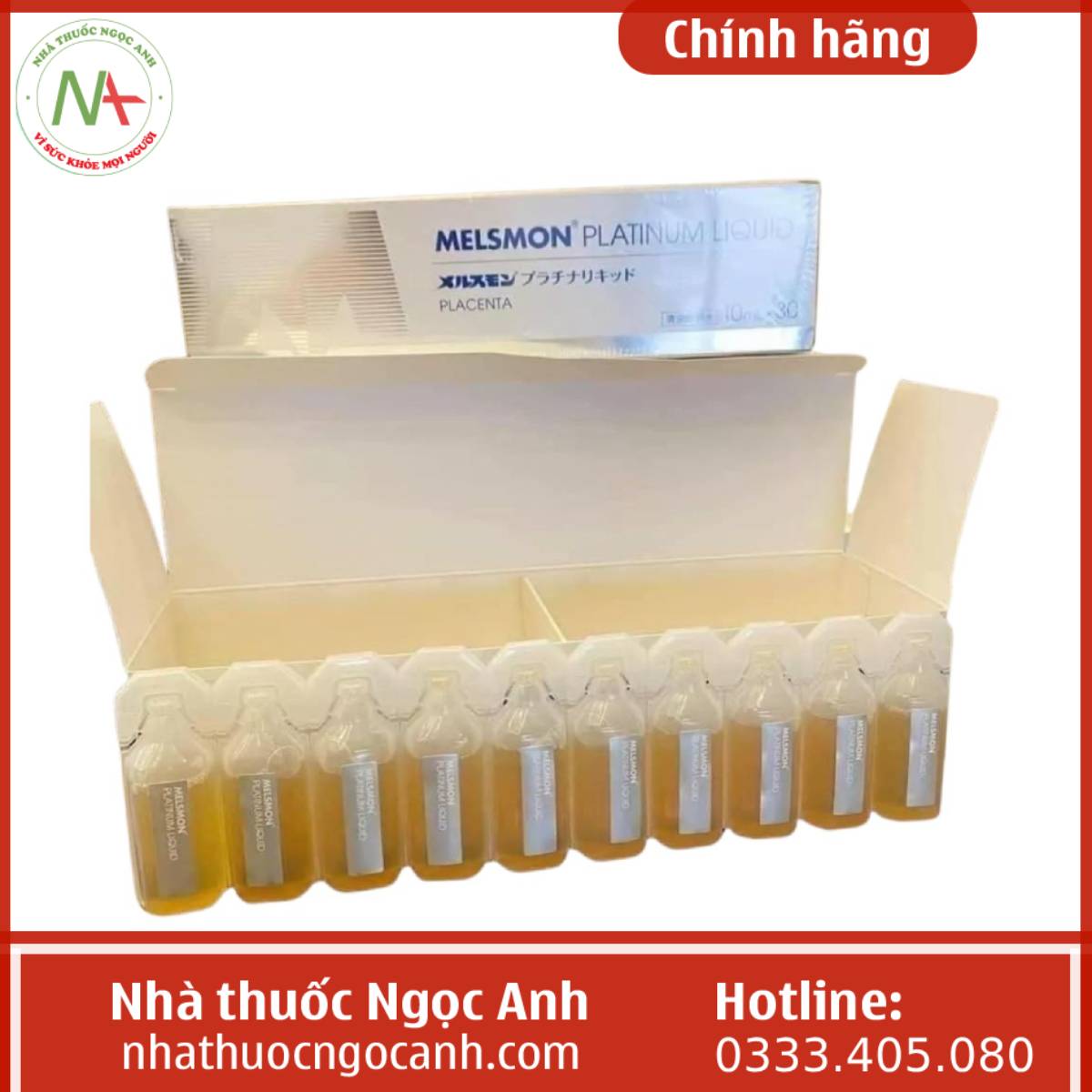 Nước uống nhau thai ngựa của Nhật Bản - Melsmon Platinum Liquid