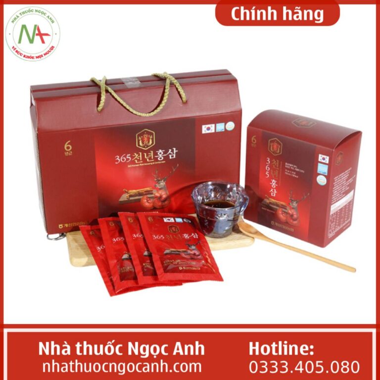 Thành phần của Hồng sâm nhung hươu linh chi 365 Hàn Quốc gói 70ml