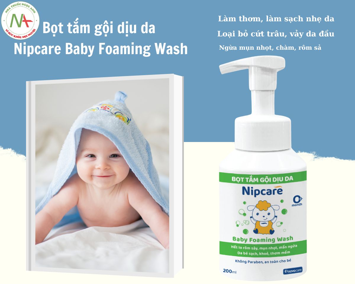 Bọt tắm gội dịu da Nipcare Baby Foaming Wash