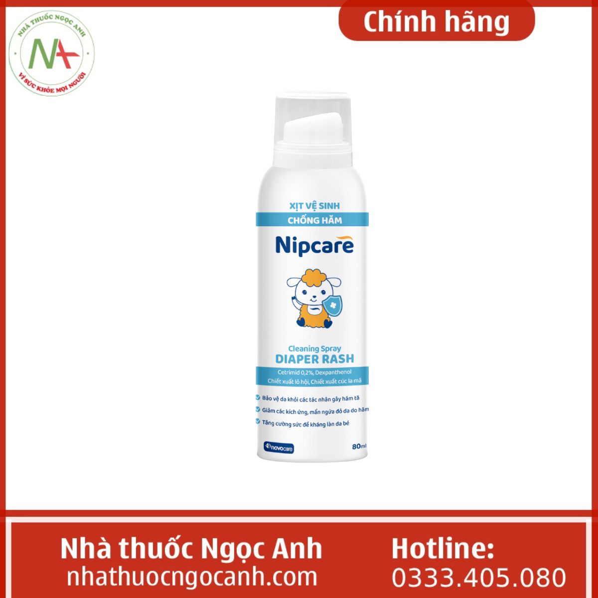 Xịt vệ sinh chống hăm Nipcare