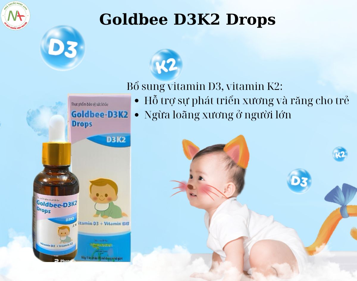 Goldbee D3K2 Drops bổ sung vitamin cần thiết cho sự phát triển của trẻ